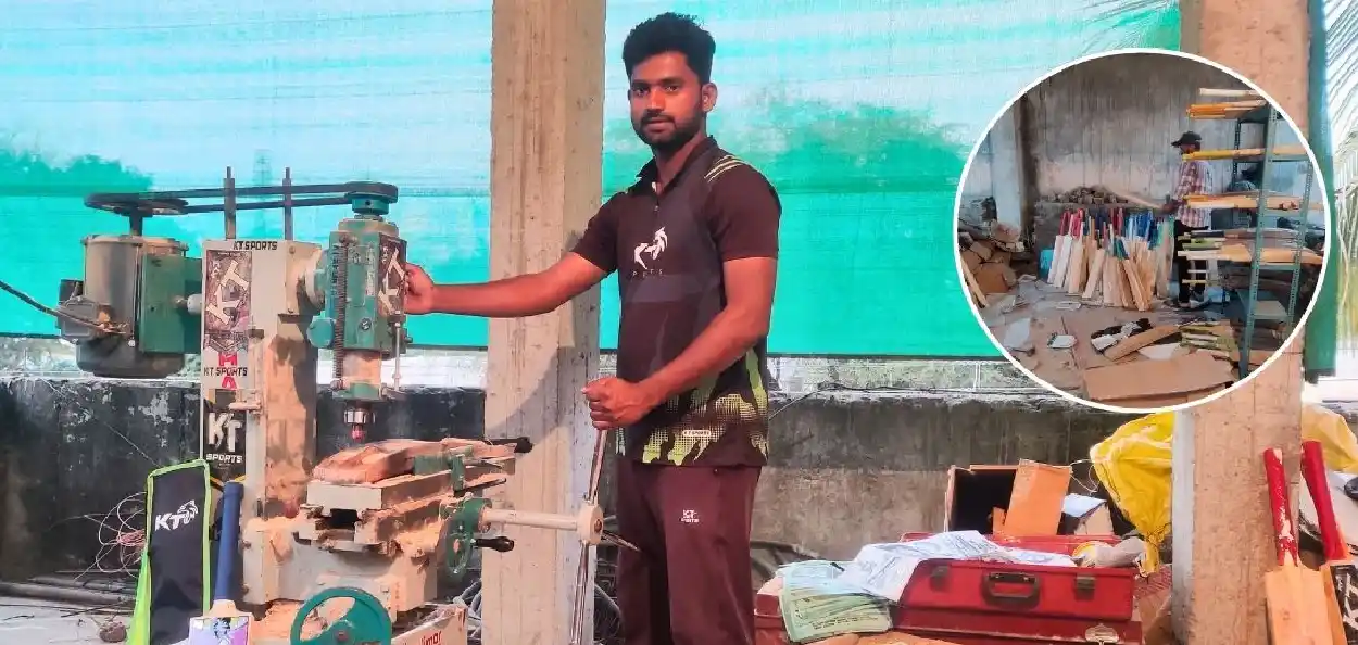 খোয়াজা তাম্বোলি তার বানানো বেট এর সঙ্গে