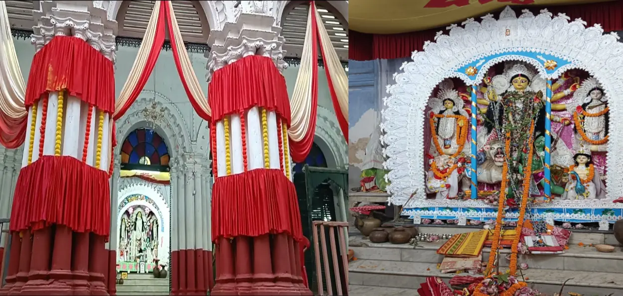 হুগলী শ্রীরামপুরের গোস্বামী রাজবাড়ির দুর্গোৎসব ও মায়ের প্রতিমা