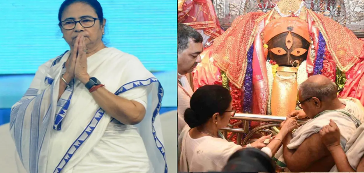 নবমীর সন্ধ্যায় কালীঘাট মন্দিরে আরতিতে মুখ্যমন্ত্রী