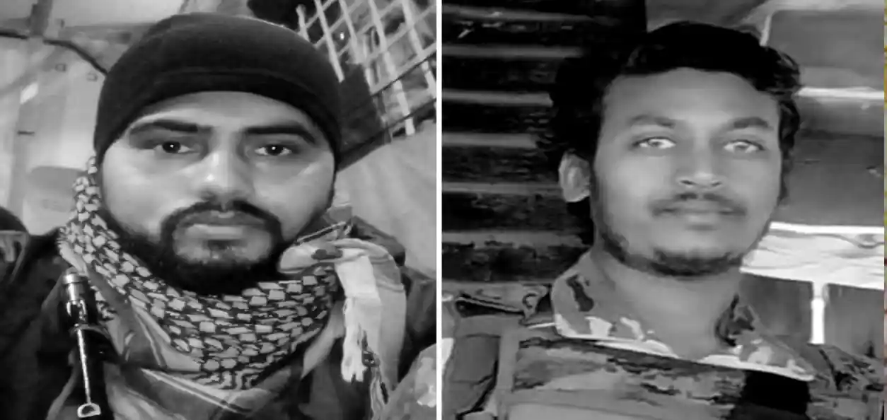 শহিদ দুই জওয়ান। বাঁদিকে পলাশ ঘোষ ও ডানদিকে সুজয় ঘোষ