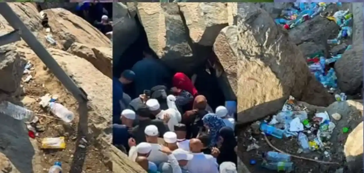 পবিত্র স্থান পরিদর্শনকারী হাজি এবং ভ্লগার ধরেছেন যে আবর্জনার স্তুপ—দুটি দৃশ্যই চোখ খুলে দেওয়ার মতো