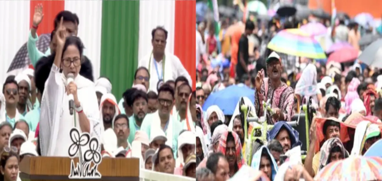 তৃণমূলের সংহতি দিবসে সম্প্রীতির বার্তা, ধর্মতলায় নজিরবিহীন ভিড় 