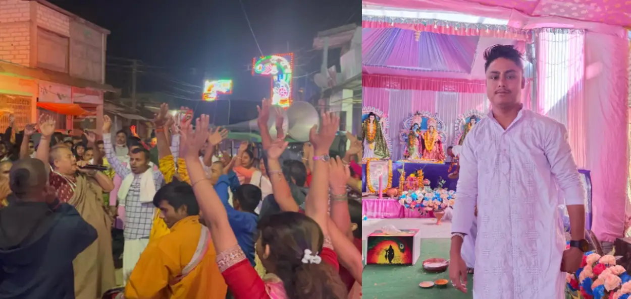 পিতার স্মরণে  মুসলিম যুবক মল্লিক মিয়ার হরিনাম সংকীর্তনে অর্ঘ্য দান