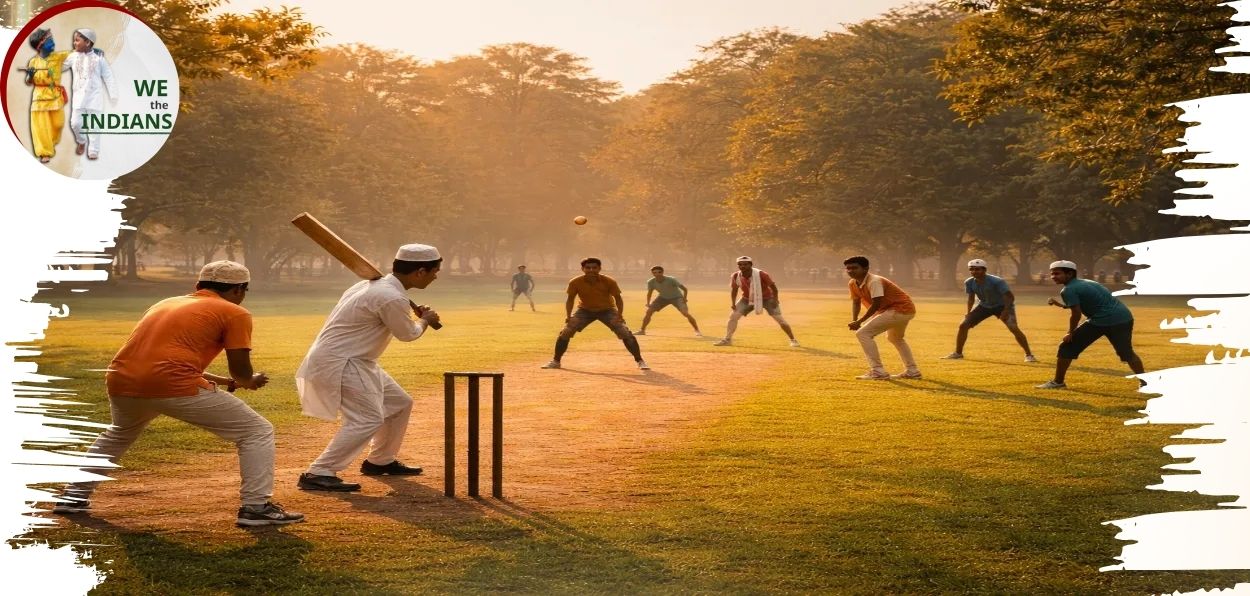 মধুপুরের যুবকরা ক্রিকেট খেলছে (AI-জেনারেটেড)