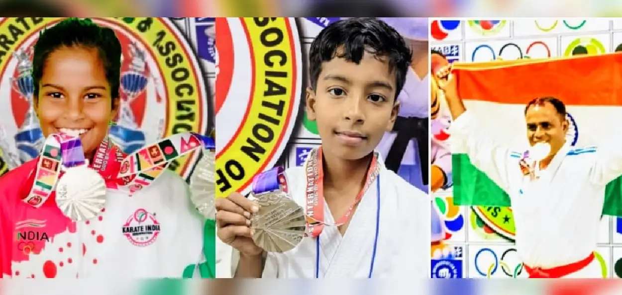 মুস্তাক আহমেদ ও ছেলে নির্মাণ আনসারী  এবং  মেয়ে নুরতাজ আনসারী