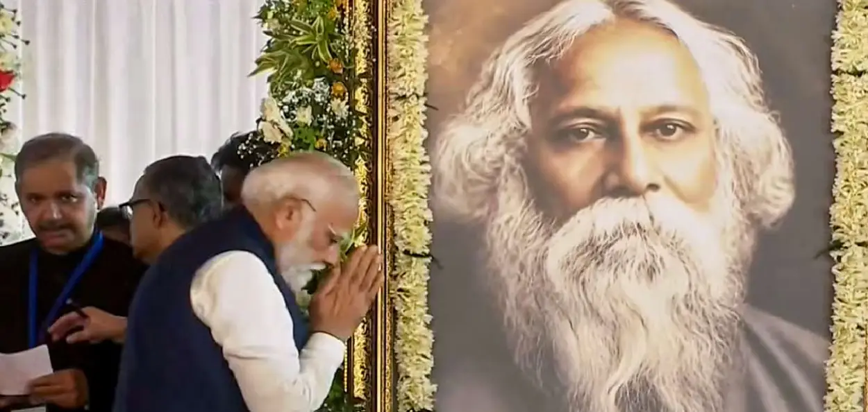 মোদি–শুভেন্দু–অমিত শাহের ‘রবি প্রণাম’, রবীন্দ্রজয়ন্তীতেই বিজেপি সরকারের শপথের আবহ