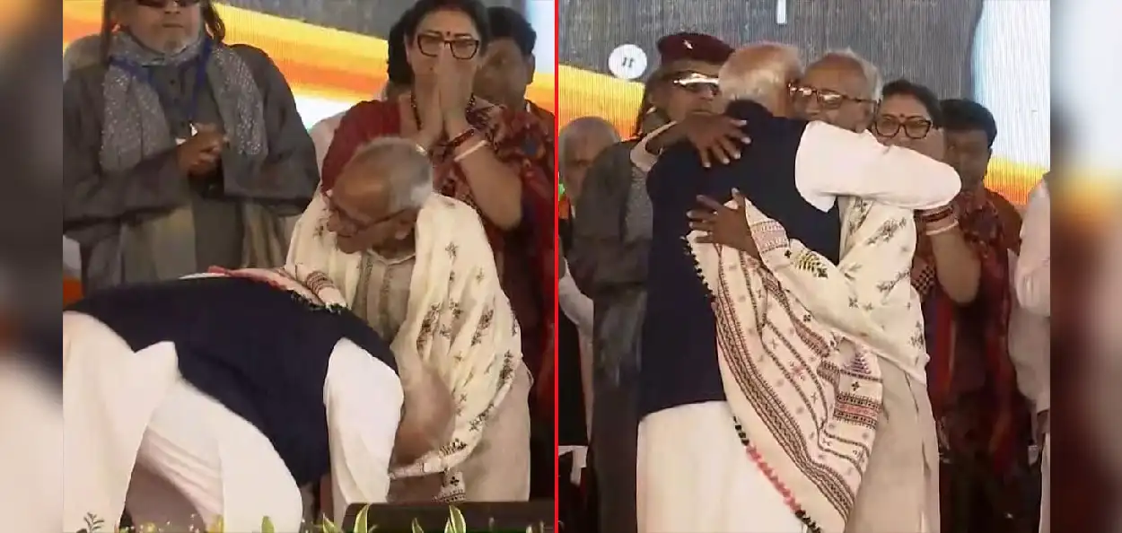শ্যামাপ্রসাদের সেই অসমাপ্ত স্বপ্ন আজ ব্রিগেডের মঞ্চে সার্থক! সঙ্গী মাখনলালকে প্রণাম করে সম্মান জানালেন মোদী