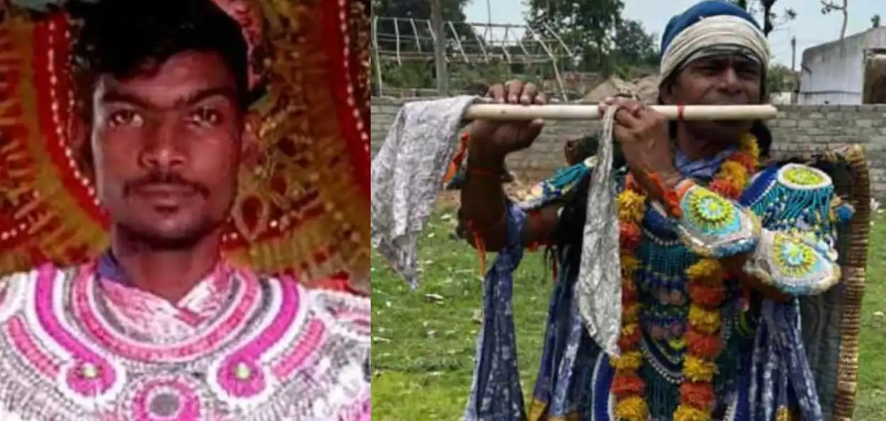 ছৌ শিল্পী সোমনাথ মাহাতো ও নৃপেন সহিস