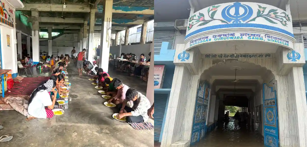 উজান অসমের বন্যাদুর্গতদের ত্রাণকর্তা হয়ে উঠেছে একটি গুরুদ্বার