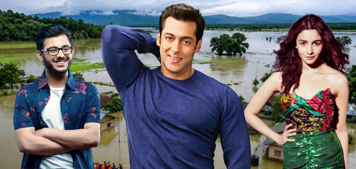 অসমের বন্যা নিয়ে দেশজুড়ে উদ্বেগ, সাহায্যে নামলেন বলিউড তারকা ও ইউটিউবাররা