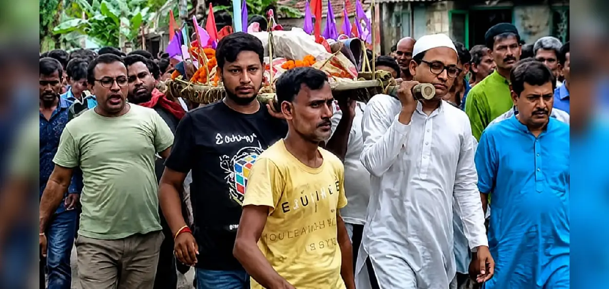 ছেলে শ্যামলের পাশে জাহিদ-রবিউল, পথে খৈ ছড়ালেন কাদের; দাহ শেষে শ্যামলদের বাড়ি পৌঁছে দিয়ে তবেই ফিরলেন মুসলিম প্রতিবেশীরা