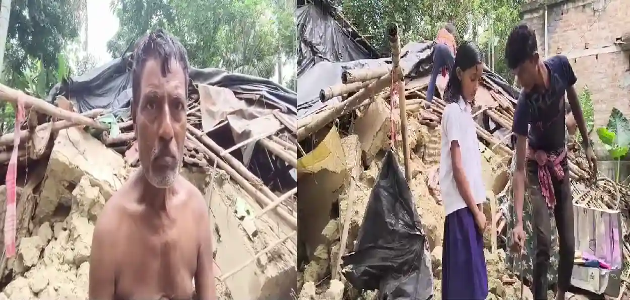 বৃষ্টিতে কাঁচা ঘর ভেঙে পড়তেই আঝোরে কাঁদছেন অসুস্থ হযরত মোল্লা! ১৮ দিন পর উচ্চমাধ্যমিক পরীক্ষা ছেলের, ঠাঁই এখন খোলা আকাশের নীচে 