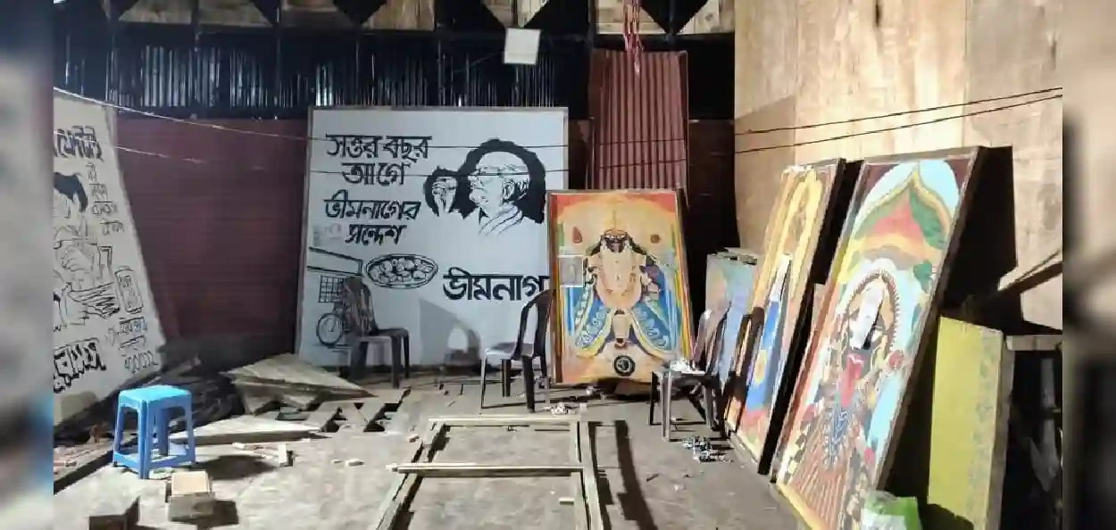 বাংলার মিষ্টির ইতিহাস তুলে ধরার প্রস্তুতি চলছে আহিরীটোলা পুজো মন্ডপে